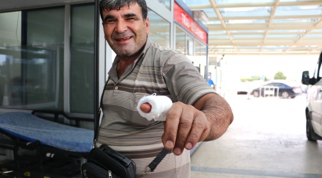 Acemi kasaplar kendilerini kesip güldü