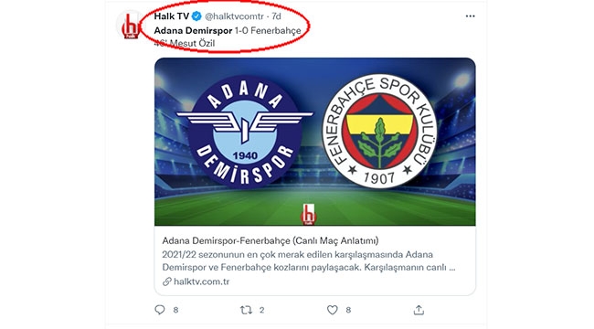 HALK TV'den Adana Demirspor'a 'sanal sevinç'