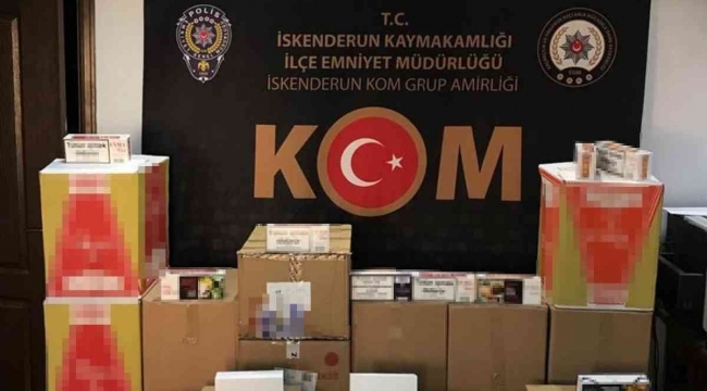 Hatay'da 180 bin adet gümrük kaçağı makaron ele geçirildi