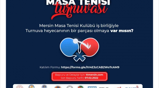 Mersin'de 2. Veteranlar Masa Tenisi Turnuvası yapılacak