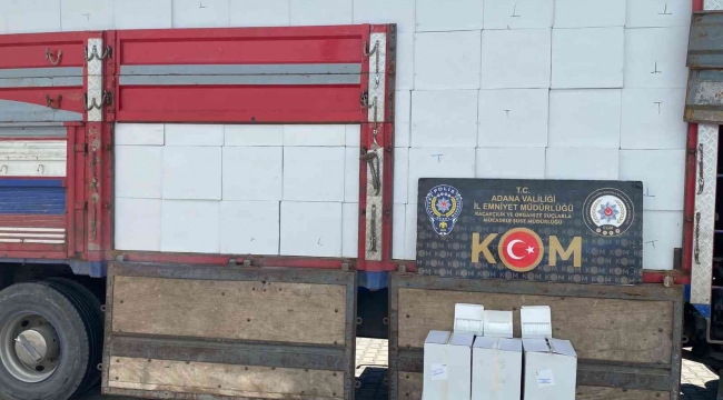 Adana'da 9 milyon 430 bin adet kaçak makaron ele geçirildi