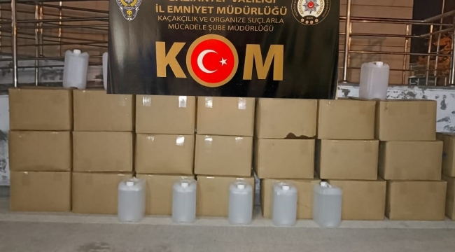 Gaziantep'te 520 litre etil alkol ele geçirildi