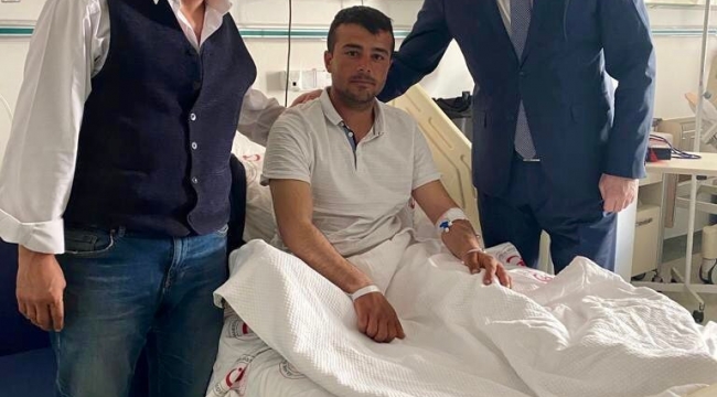 Milletvekili Koçer'den Pençe Kilit gazisine hastanede ziyaret