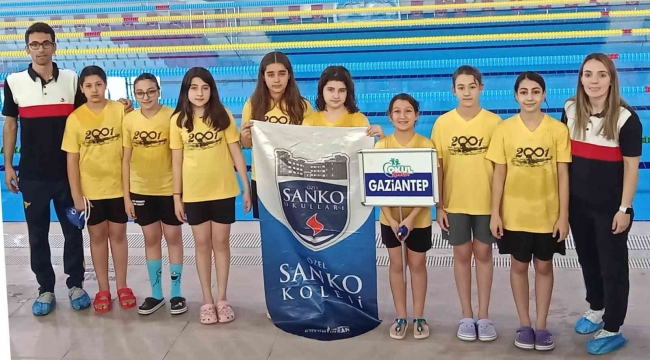 SANKO Okulları öğrencileri yüzmede 12 madalya kazandı