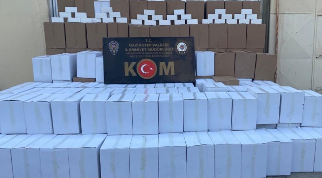 Gaziantep'te 3 milyon 680 bin adet boş makaron ele geçirildi