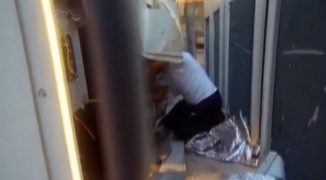Klima hırsızı caminin gaz tankını sökerken bekçilere yakalandı