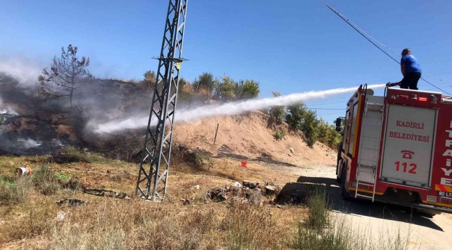 Otluk alanda çıkan yangın orman sıçramadan söndürüldü