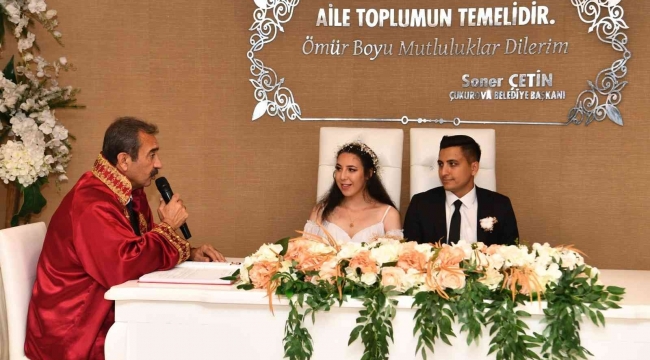 Başkan Çetin'den genç çifte sürpriz