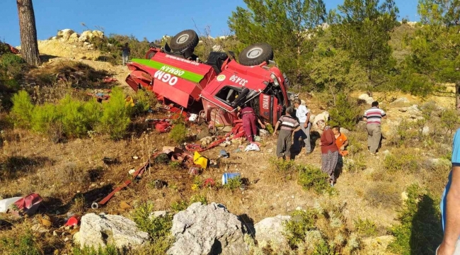 Yangına giden orman personeli kaza yaptı: 3 yaralı