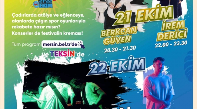 Mersin Gençlik Festivali 21-22 Ekim'de