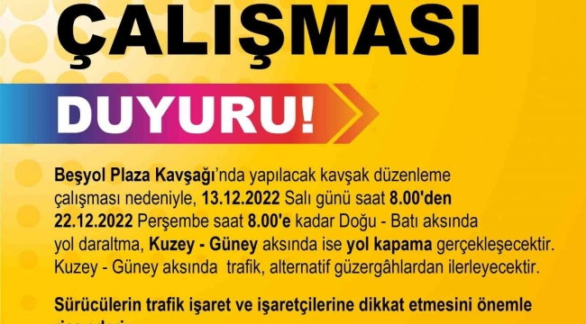 Mersin'de Beşyol Plaza Kavşağında düzenleme çalışması yapılacak