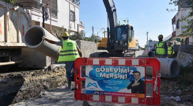 MESKİ, Tarsus'ta yağmur suyu çalışmalarına devam ediyor