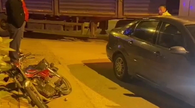 Tırla motosiklet çarpıştı: 1 yaralı