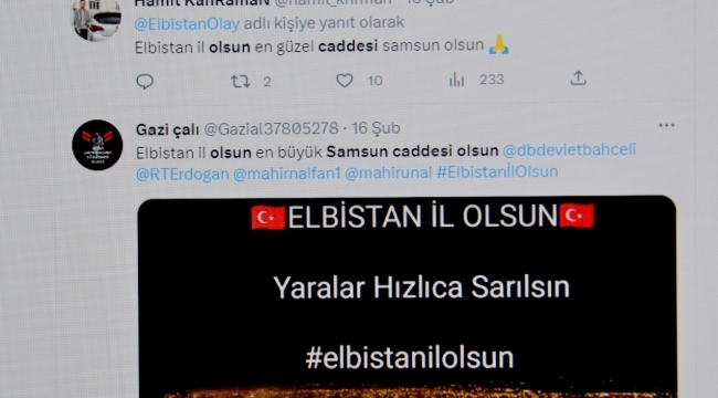 Elbistanlıların talebi: "Elbistan il, caddenin adı 'Samsun' olsun"