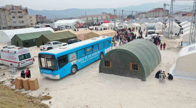 Konya Mobil Diş Aracı Hatay'da hizmet vermeye başladı