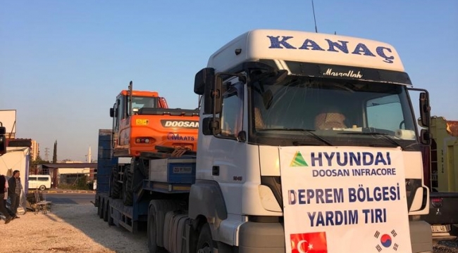 DOOSAN iş makinaları ile deprem bölgesine destek Veriyor