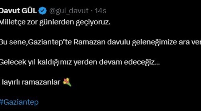 Gaziantep'te Ramazan davulu geleneği bu yıl olmayacak