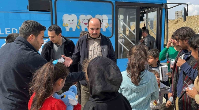 Konya mobil gözlük ve diş araçları depremzedelere derman oluyor