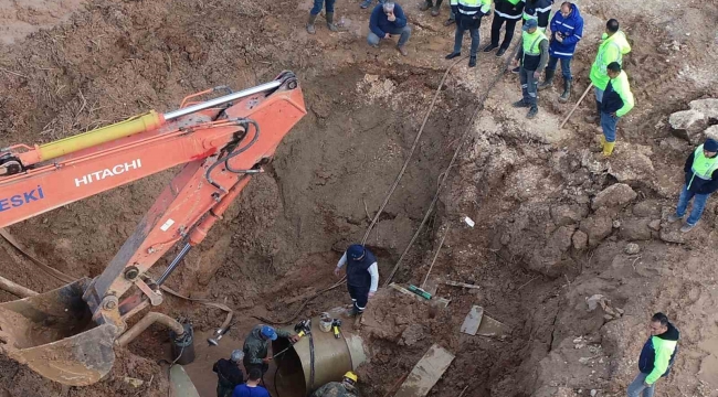 MESKİ ana isale hattı arızasını kısa sürede giderdi