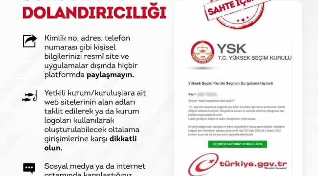 "Seçmen kaydınızı sorgulayın" linkiyle dolandırıcılığa dikkat