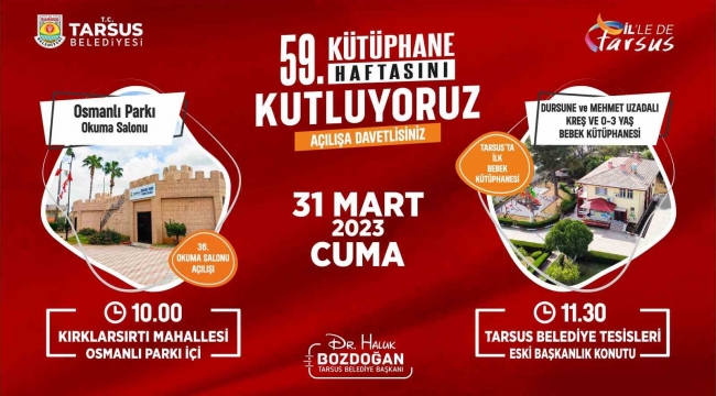 Tarsus Belediyesinden kreş, okuma salonu ve kütüphane