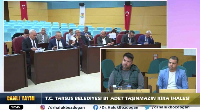 Tarsus Belediyesinin 81 iş yeri ihalesi canlı yayınlandı