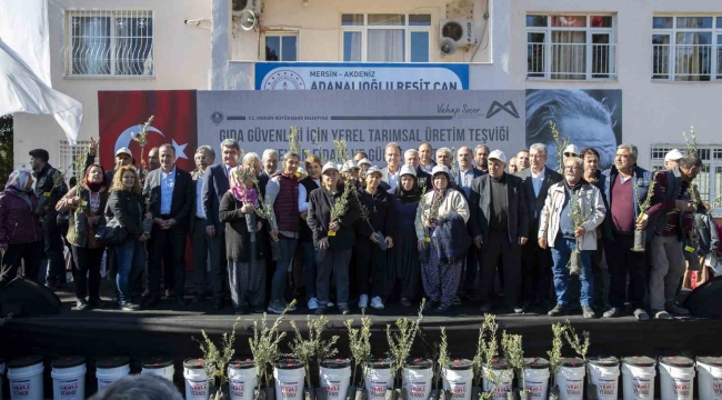 Mersin'de çiftçiye zeytin fidanı ve organik sıvı gübre desteği