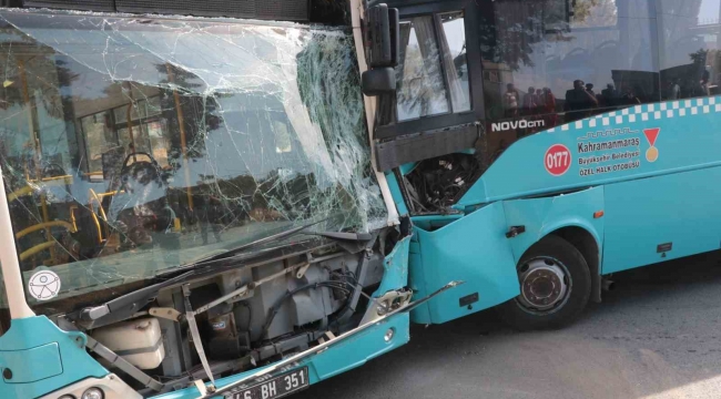 Kahramanmaraş'ta belediye otobüsü ile halk otobüsü çarpıştı: 9 yaralı