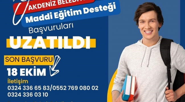 Akdeniz Belediyesinin sağladığı eğitim desteğinde başvuru süreci uzatıldı