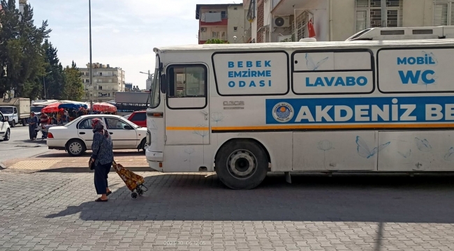 Akdeniz'de pazar yerlerine mobil tuvalet kuruluyor