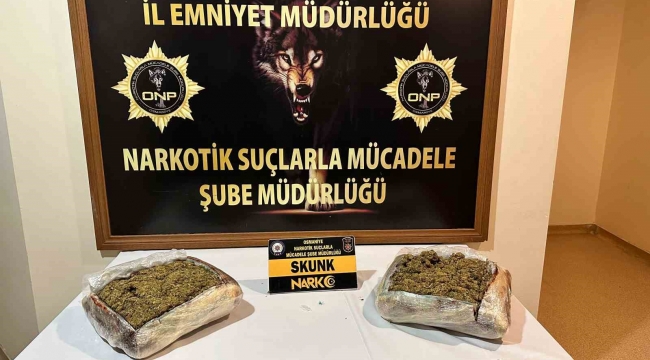 Yolcu otobüsünde 2 kilo 600 gram uyuşturucu ele geçirildi