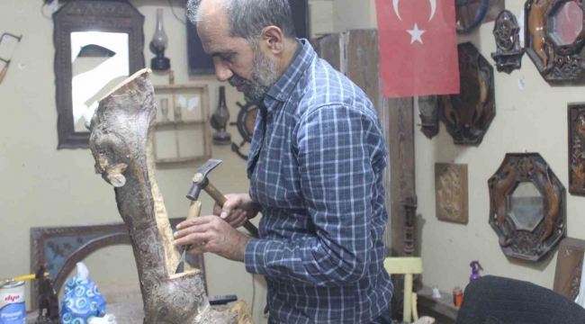 Ahşap, Temel Usta'nın elinde sanat eserine dönüşüyor