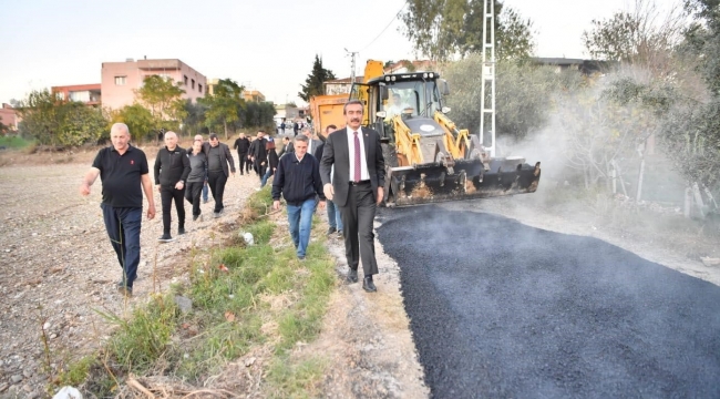 Soner Çetin'e Salbaş'ta yol yapım çalışmalarını inceledi