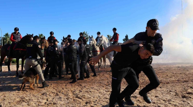 Atlı polislerden nefes kesen tatbikat