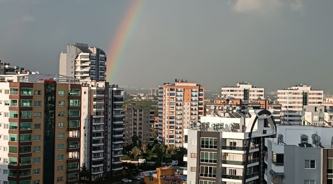 Mersin'de yağmur sonrası gökkuşağı şöleni