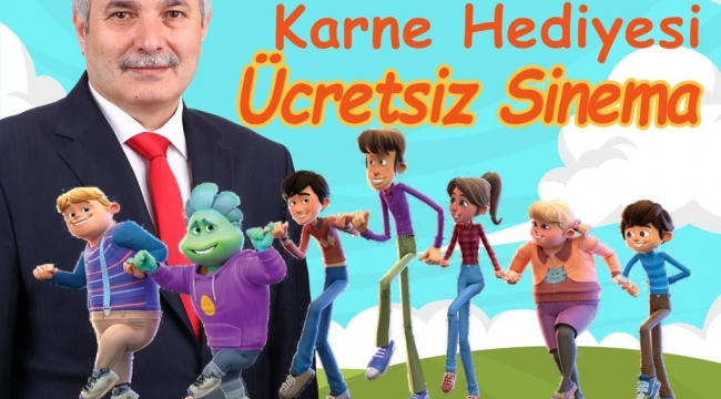 Başkan Özgan'dan çocuklara karne hediyesi "Rafadan Tayfa" filmi