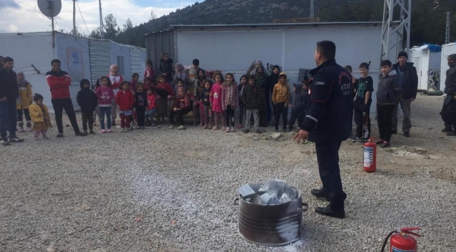 Konteyner kent sakinlerine yangın eğitimi