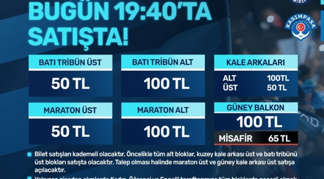 Adana Demirspor - Kasımpaşa maçının biletleri satışta