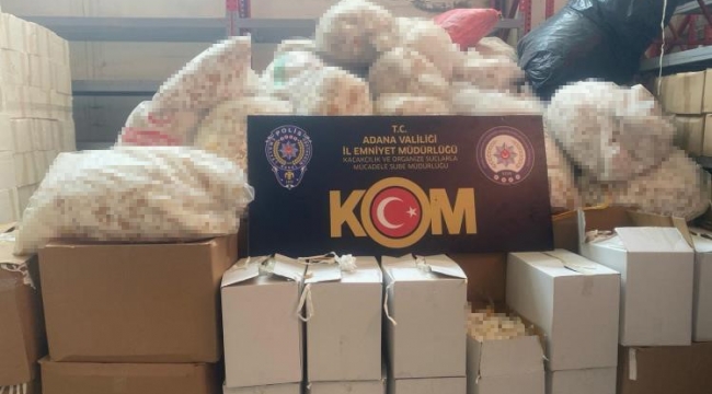 Adana'da 18 milyon 950 bin makaron ele geçirildi