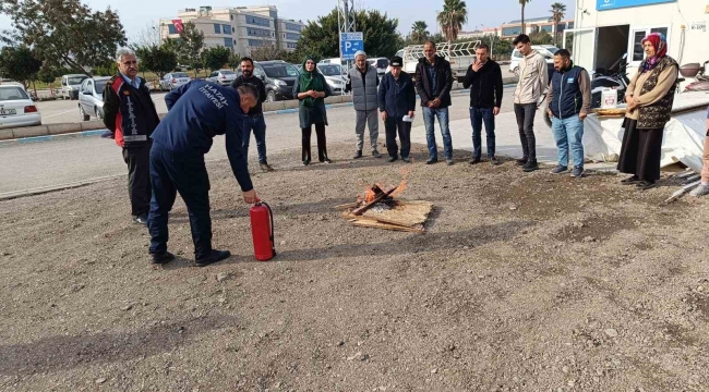 Konteyner kentte yangına karşı eğitim ve tatbikat