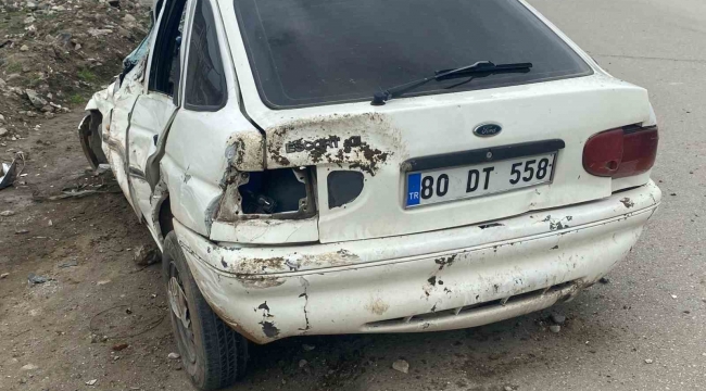 Osmaniye'de kontrolden çıkan otomobil takla attı:1 yaralı