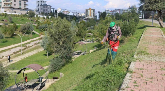 Toroslar'da park ve yeşil alanlara bakım