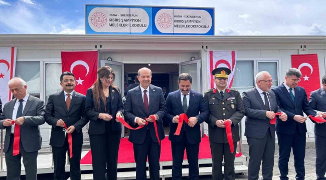 KKTC Cumhurbaşkanı Tatar, İskenderun'da Kıbrıs Şampiyon Melekler İlkokul ve Ortaokulu'nun açılışını yaptı