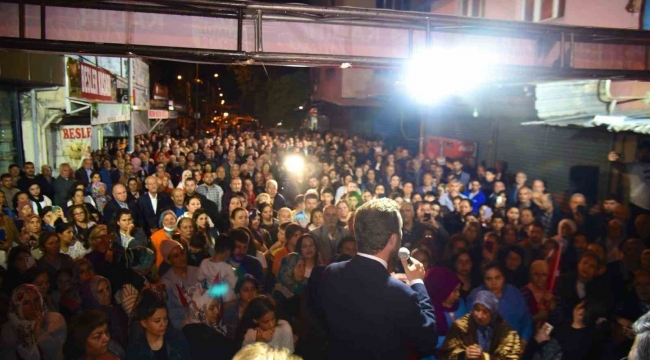 Ceyhan Belediye Başkanı Kadir Aydar teşekkür mitingi yaptı